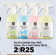 You First Laminate Floor, Multi Surface, Tile Or Toilet Cleaner-For 2 x 500ml