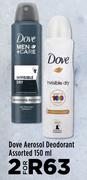 Dove Aerosol Deodorant Assorted-For 2 x 150ml
