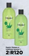 Organics Shampoo Or Conditioner Assorted-For 2 x 1L