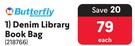 Butterfly Denim Library Book Bag 218766-Each