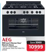 AEG 900mm 5 Burner Gas/Electric Stove CKB901A4BM-Each
