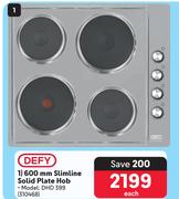Defy 600mm Slimline Solid Plate Hob DHD 399-Each