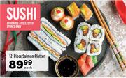 Sushi 12 Piece Salmon Platter-Each