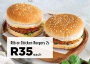 Rib Or Chicken Burgers-2s Each