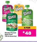 Rhodes Pureed Baby Food Assorted-For 4 x 110ml
