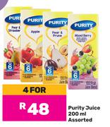Purity Juice Assorted-For 4 x 200ml