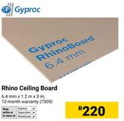 Gyproc Rhino Ceiling Board-6.4mm x 1.2m x 3m