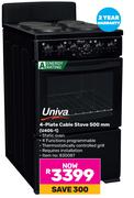 Univa 4-Plate Cable Stove 500mm U405-1