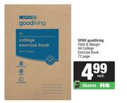 Spar Good Living Feint & Margin A4 College Exercise Book 72 Page-Each