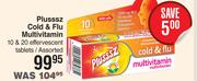 Plusssz Cold & Flu Multivitamin 10 & 20 Effervescent Tablets Assorted