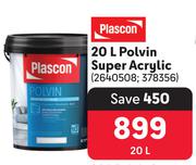 Plascon Polvin Super Acrylic 2640508, 378356-20Ltr