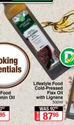 Lifestyle Food Cold Pressed Flax Oil With Lignans-500ml