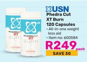 USN Phedra Cut XT Burn 120 Capsules-Each