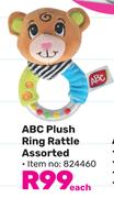 ABC Plush Ring Rattle Assorted-Each