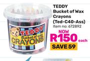 Teddy Bucket Of Wax Crayons TED-C40-ASS-Each