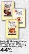 Banting Blvd Original,Cinnamon Breakfast Porridge 250g,Chocolate Brownie Premix 185g-Each