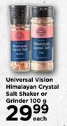 Universal Vision Himalayan Crystal Salt Shaker Or Grinder-100g Each