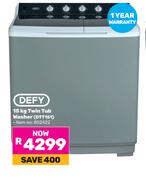 Defy 15Kg Twin Tub Washer DTT151