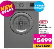 Defy 6kg Air Vented Dryer DTD236