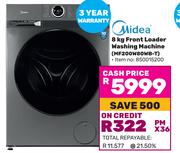 Midea 8Kg Front Loader Washing Machine MF200W80WB-T