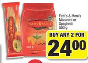 Fatti's & Moni's Macaroni Or Spaghetti-For Any 2 x 500g