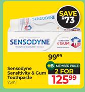 Sensodyne Sensitivity & Gum Toothpaste-For 2 x 75ml