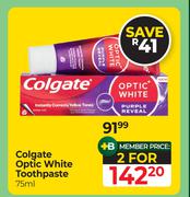 Colgate Optic White Toothpaste-For 2 x 75ml