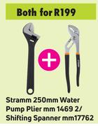 Stramm 250mm Water Pump Plier MM 14692/Shifting Spanner MM17762-Both For