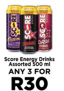 Score Energy Drinks Assorted-For Any 3 x 500ml