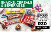 Nestle Aero, Kitkat Chunky, Milkybar Smarties, Tex 40g, Kitkat4Finger 41.5g Or BarOne 42g-For Any 3