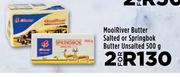 Mooi River Butter Salted Or Springbok Butter Unsalted-For 2 x 500g