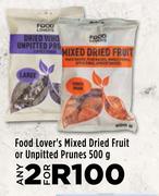 Food Lover's Mixed Dried Fruit Or Unpitted Prunes-For 2 x 500g