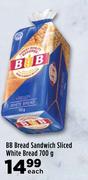 BB Bread Sandwich Sliced White Bread-700g Each