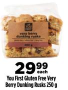 You First Gluten Free Very Berry Dunking Rusks 250g-Each