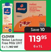Clover Nolac Lactose Free Milk UHT-6 x 1Ltr