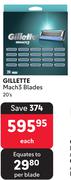 Gillette Mach 3 Blades-20's Each