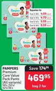 Pampers Premium Care Value Pack Pants (All Variants) 58's/50's/42's/36's Pack-For 2