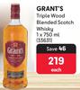 Grant's Triple Wood Blended Scotch Whisky-750ml Each