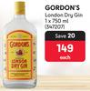 Gordon's London Dry Gin -750ml Each