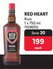 Red Heart Rum-750ml Each