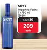 Skyy Imported Vodka -750ml Each