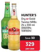 Hunter's Dry Or Gold Twister NRB's-24 x 330ml Per Case