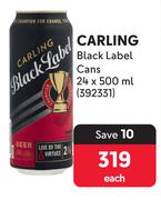 Carling Black Label Cans-24 x 500ml Each