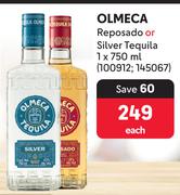 Olmeca Reposado Or Silver Tequia -750ml Each