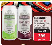 Smirnoff Pine Twist Or Storm Berry Twist-24 x 440ml Per Case
