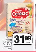 Nestle Cerelac Kids Cereal No.1, 2 Or 3 Assorted-250 Each