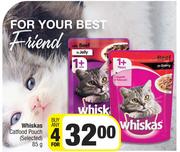 Whiskas Cat Food Pouch (Selected)-For Any 4 x 85g