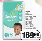 Pampers Active Value Pack Disposable Diapers-Per Pack