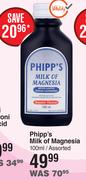 Phipp's Milk Of Magnesia Assorted-100ml