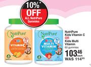 NutriPure Kids Vitamin C Or Kids Multi Vitamin-60 Gummies Each